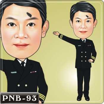 男生人像Q版漫畫PNB-93(艦長Q版畫)